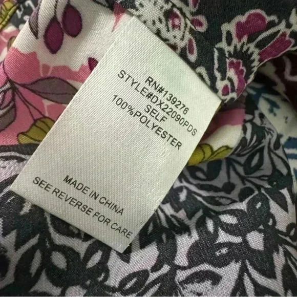 NWT 3XL Daniel Rainn Long Sleeve Scoop V-Neck Floral Boho Inspired Tunic Blouse - Picture 11 of 13